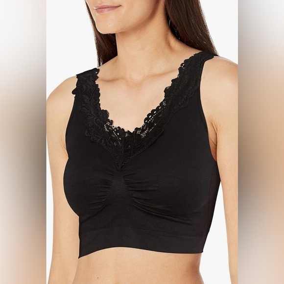 Rhonda Shear Seamless Bra with Lace Inserts - Picture 1 of 5